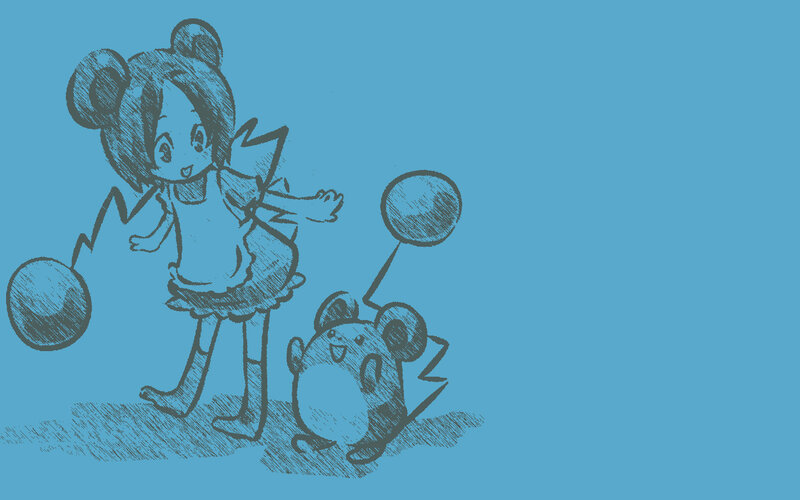 girl with pokémon sketch
