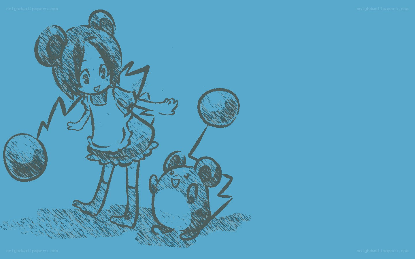 girl with pokémon sketch