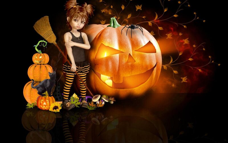 Girl with Pumpkin — Orange