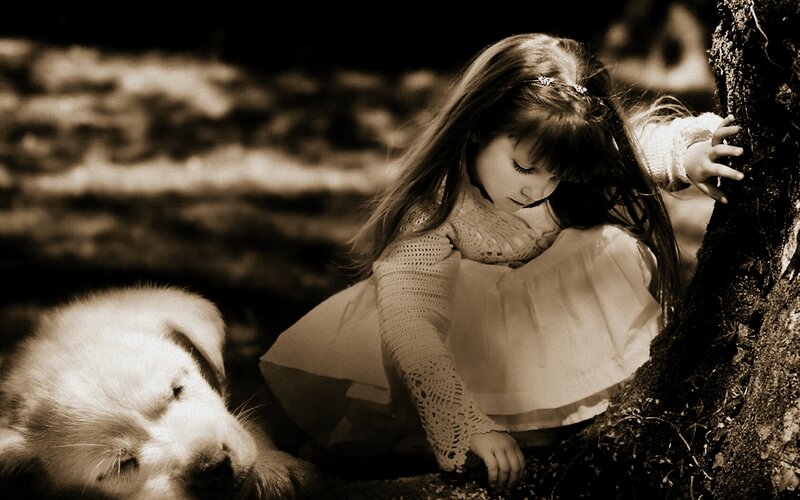 Girl with Puppy