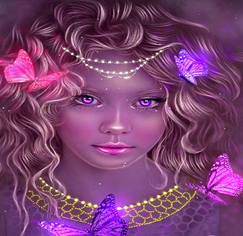 Girl with Purple Eyes