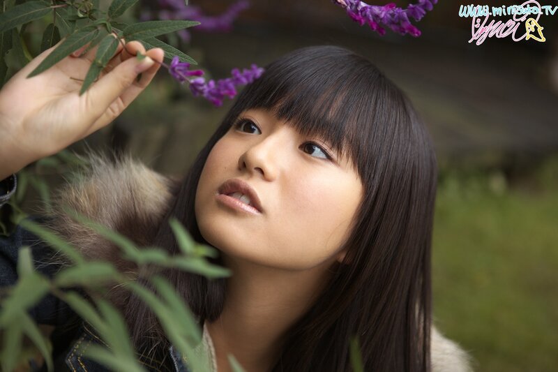 girl with purple flowers