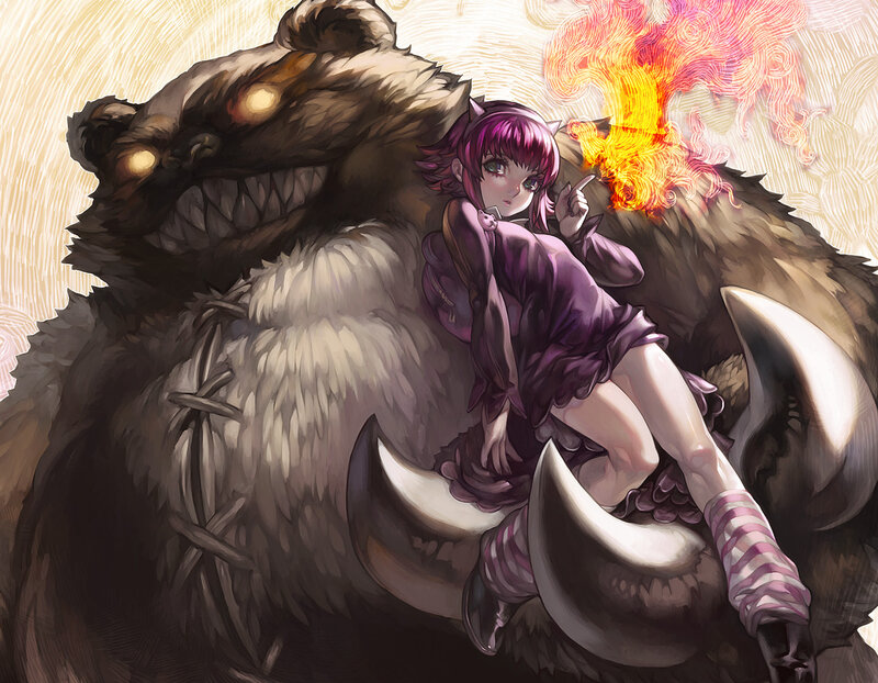 Girl with Purple Hair — Dramatic, Anime