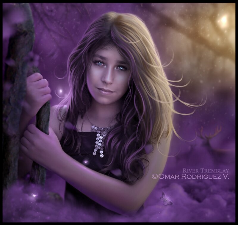 Girl with Purple Hair — Dreamy, Night
