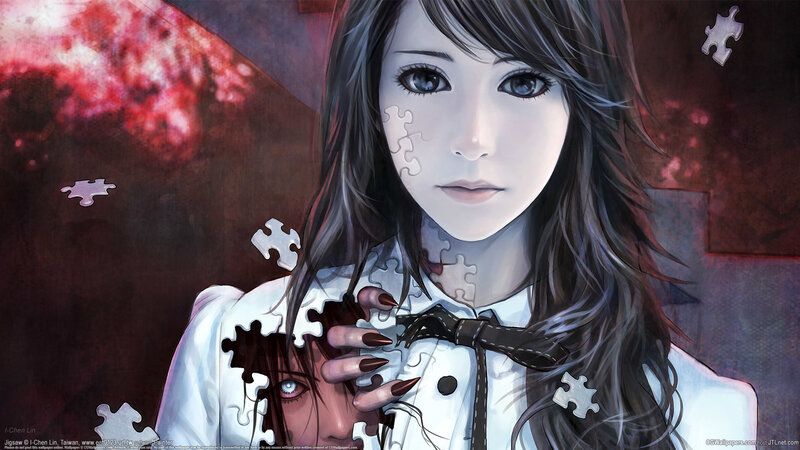 Girl with Puzzle Pieces — Black