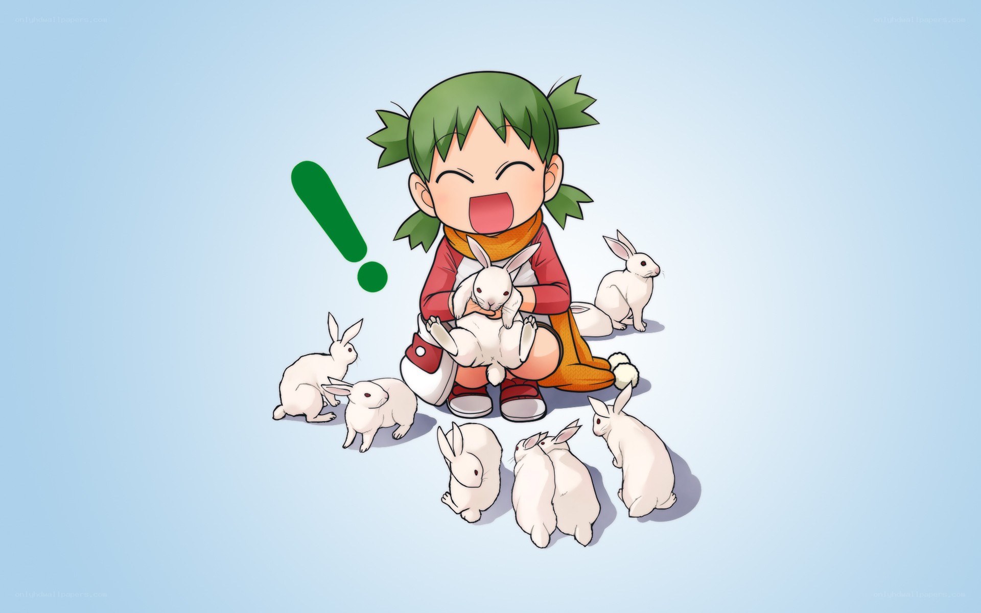 girl with rabbits