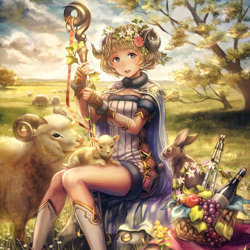Girl with Ram Horns