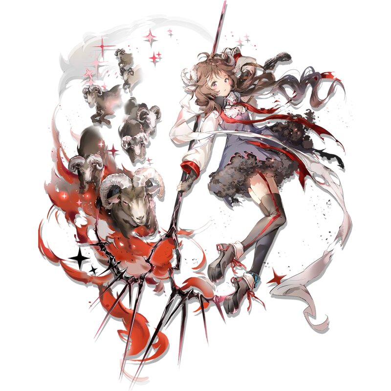 Girl with Ram Staff