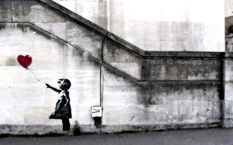 Girl with Red Balloon — Black