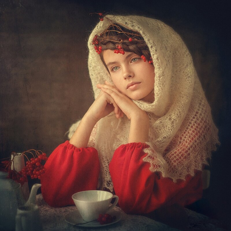 Girl with Red Berries