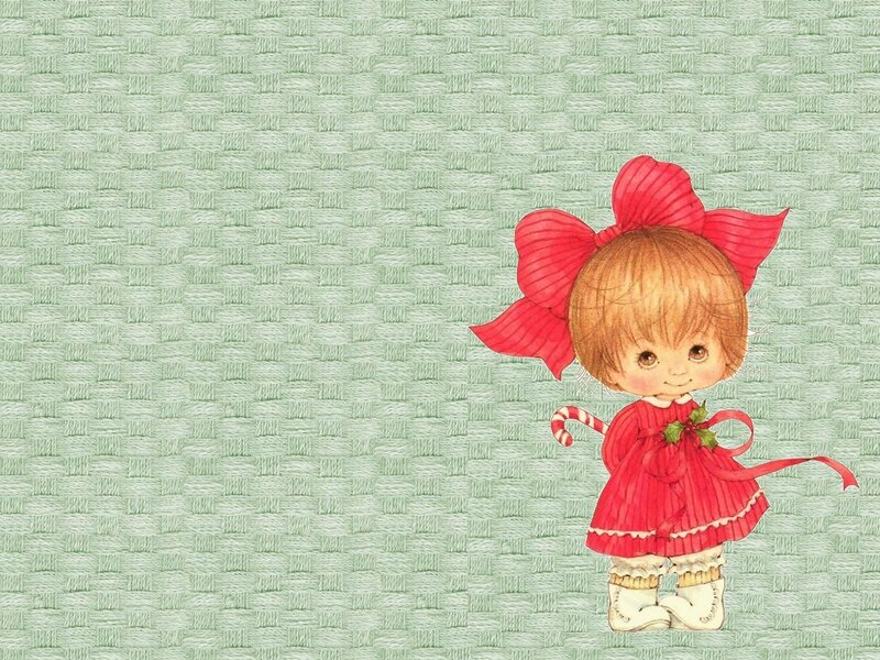 girl with red bow and candy cane