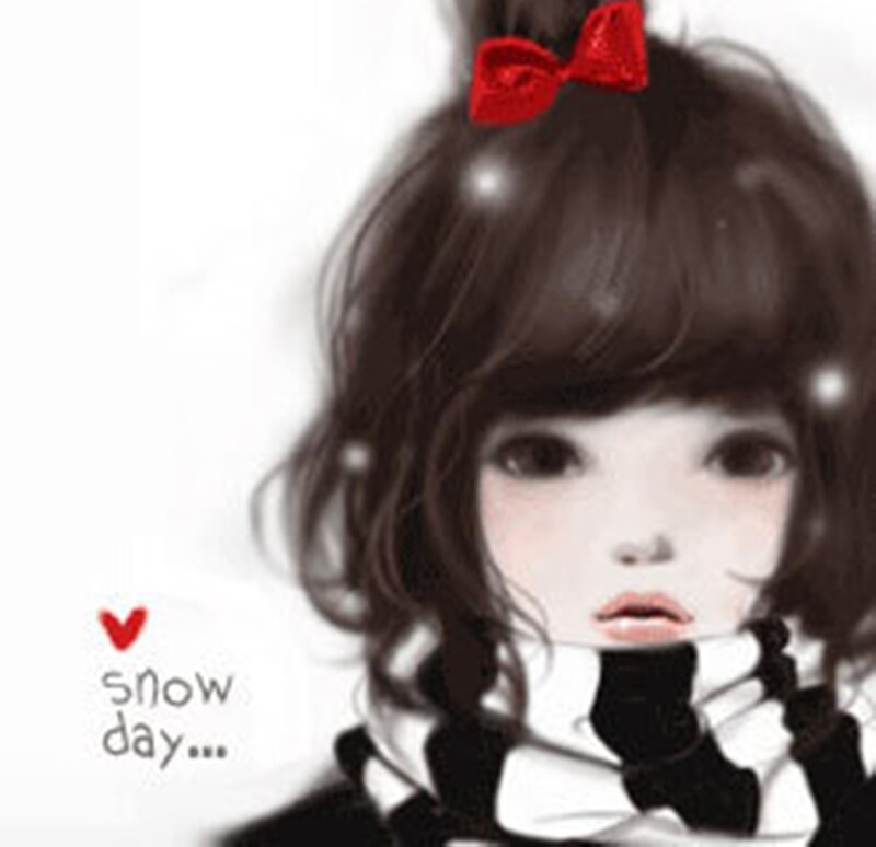 Girl with Red Bow — Black