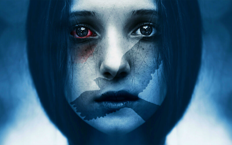 Girl with Red Eyes — Blue