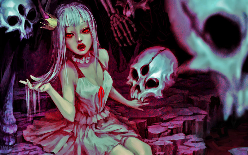 Girl with Red Eyes — Purple