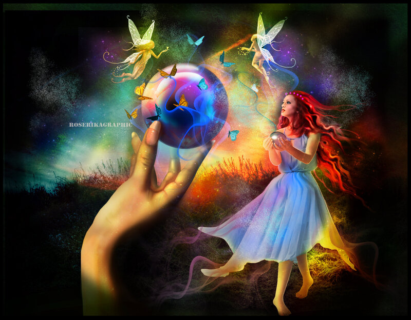Girl with Red Hair — Blue, Magical