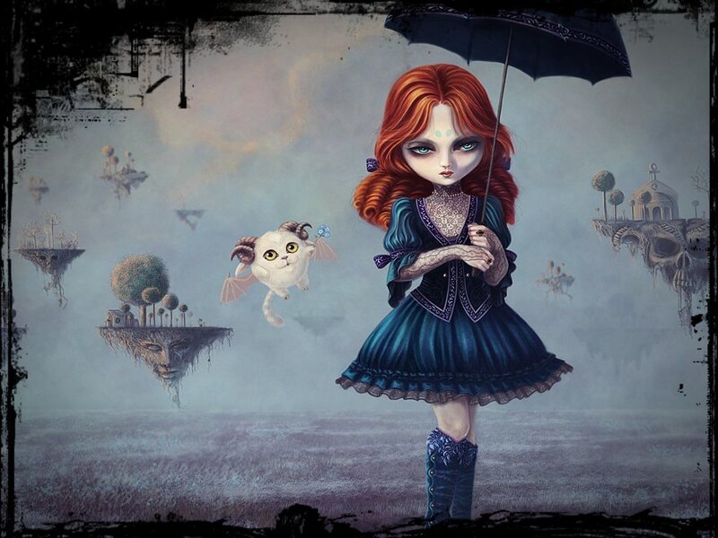 Girl with Red Hair — Blue
