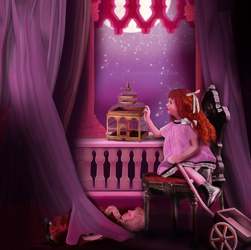 Girl with Red Hair — Purple, Dreamy