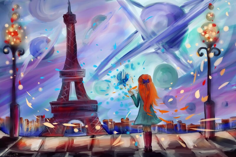 Girl with Red Hair — Purple