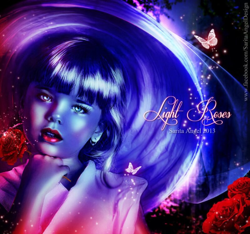Girl with Red Roses — Purple