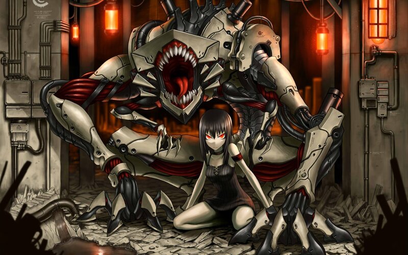 Girl with Robotic Creature