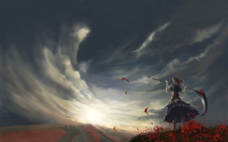 Girl with Scythe — Gray