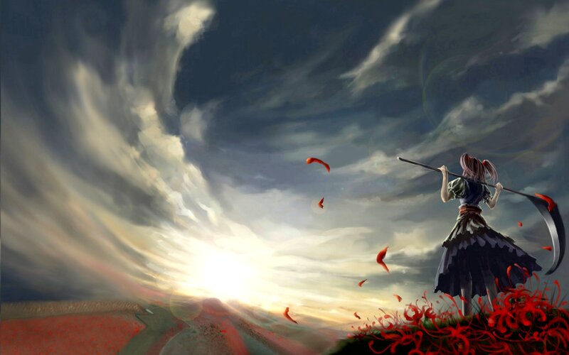 Girl with Scythe — Red
