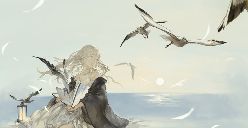Girl with Seagulls