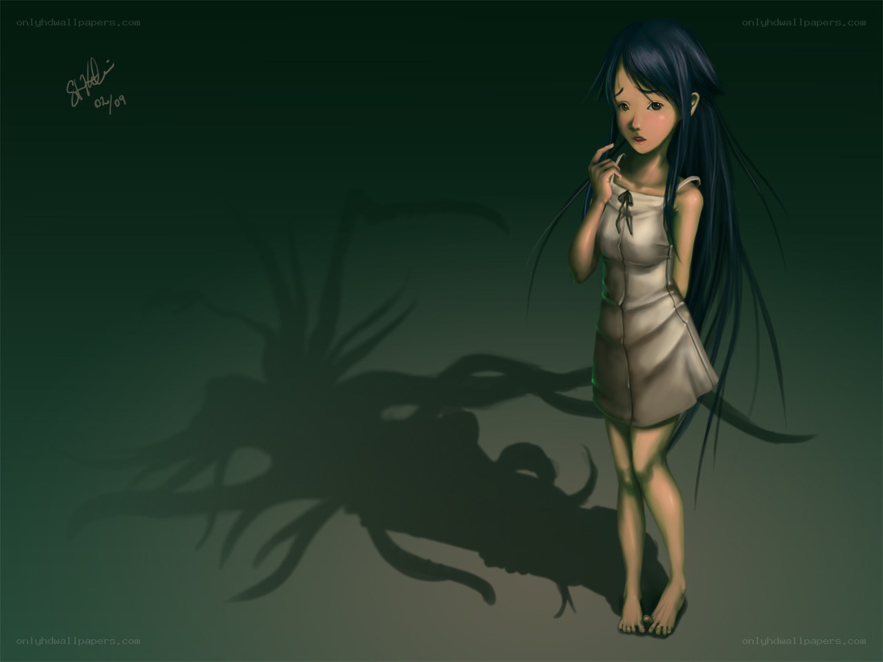 girl with shadow creature