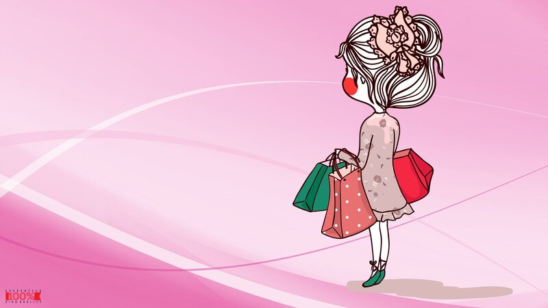 girl with shopping bags
