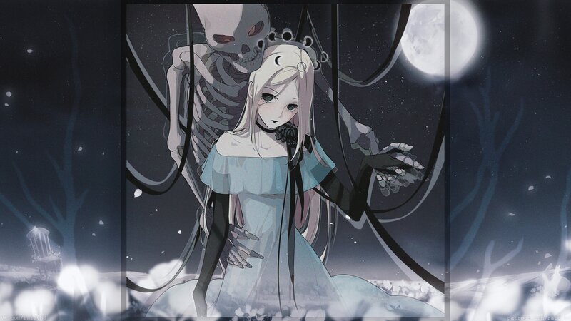 Girl with Skeleton — White, Dark
