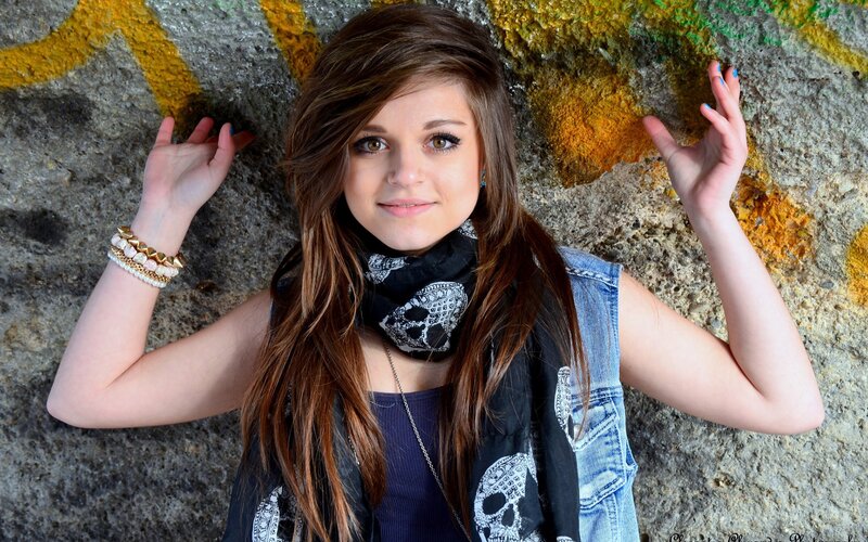 girl with skull scarf