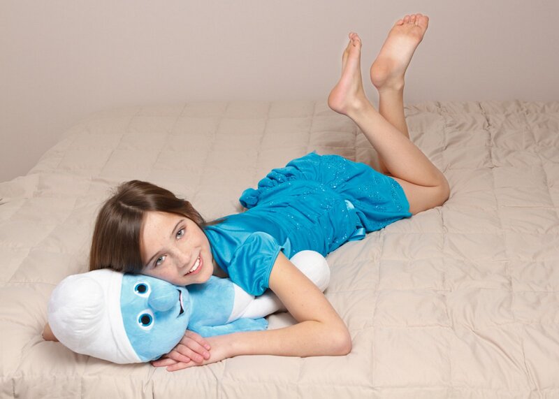Girl with Smurf Plush