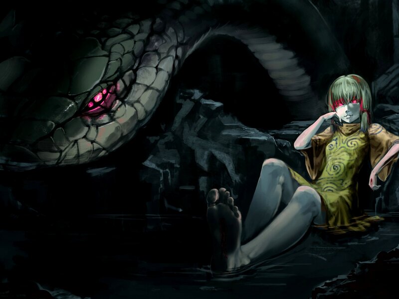 Girl with Snake — Black