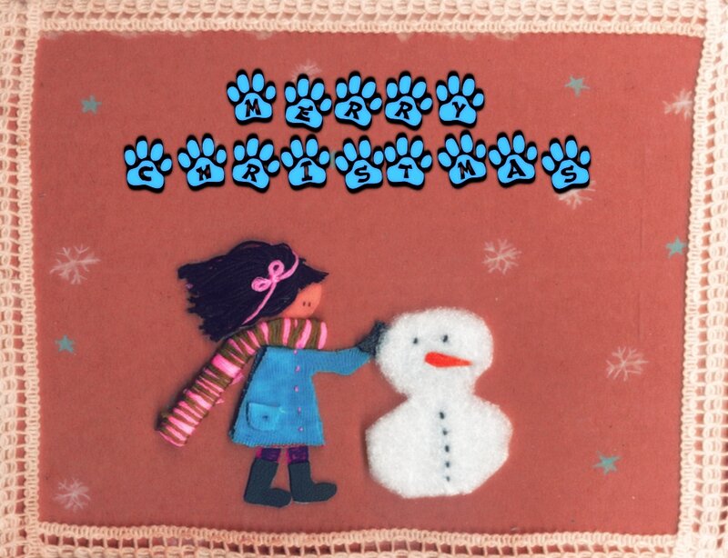 Girl with Snowman — Red