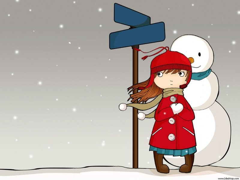 Girl with Snowman