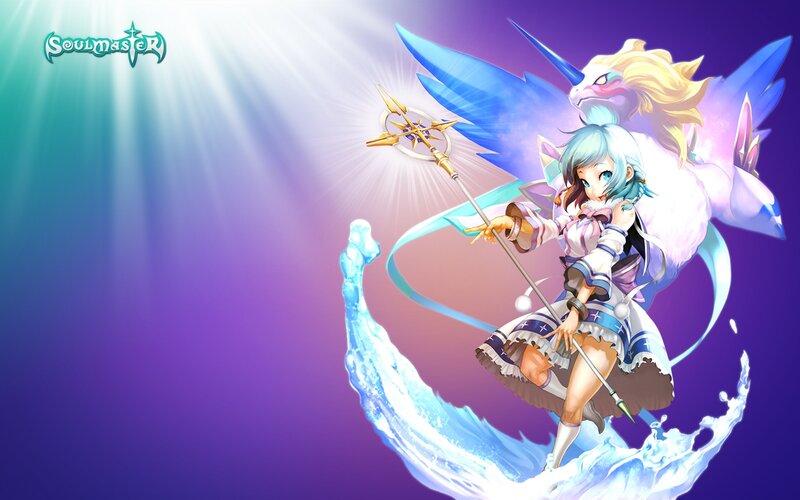 Girl with Staff and Dragon
