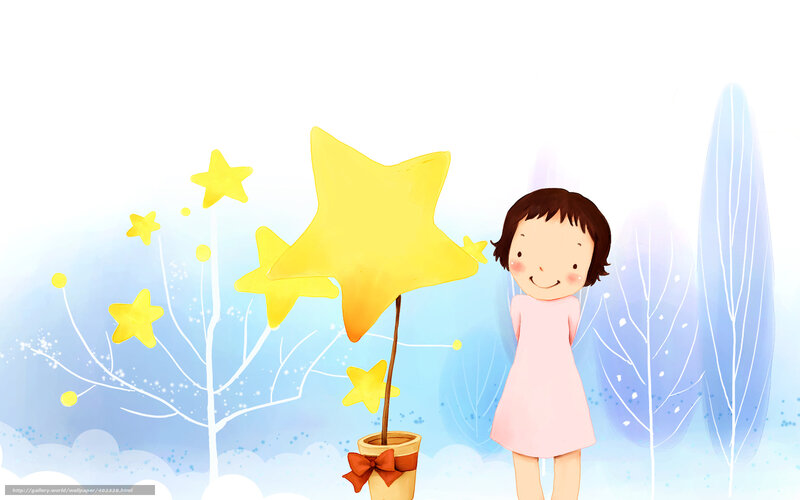 girl with star tree