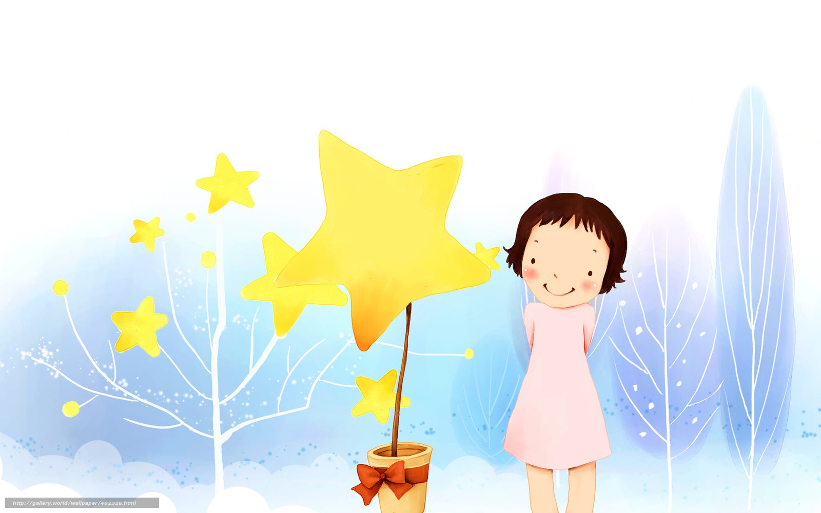 girl with star tree