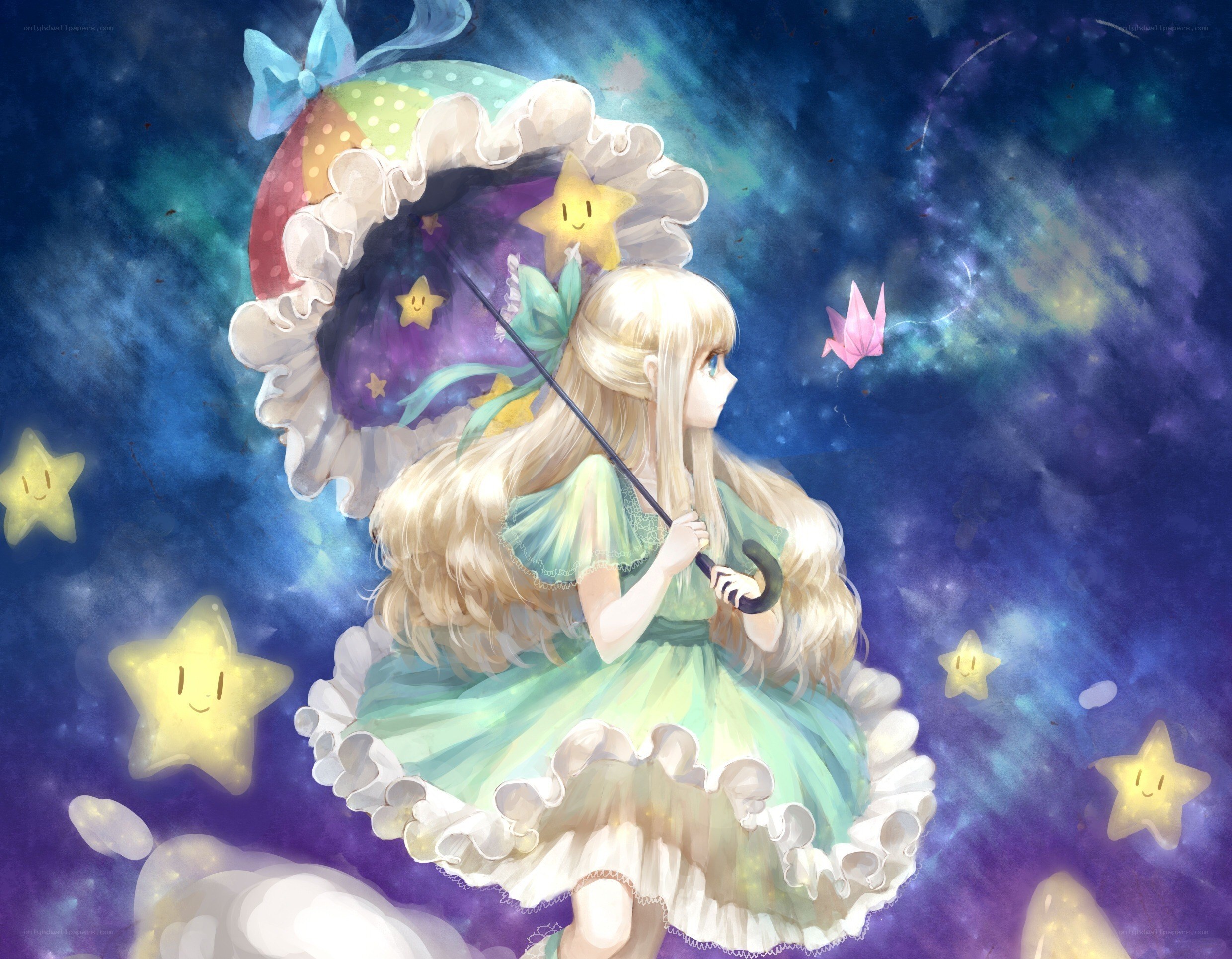 girl with starry umbrella