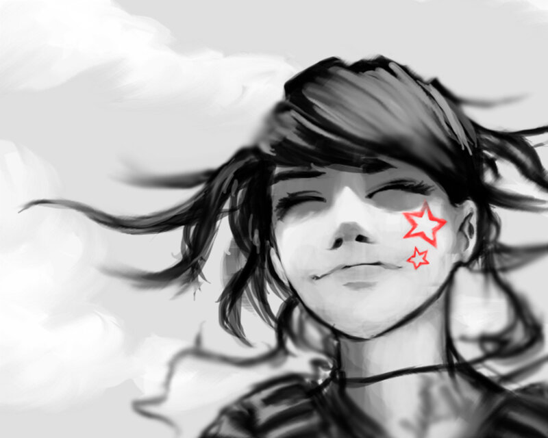 girl with stars on cheek