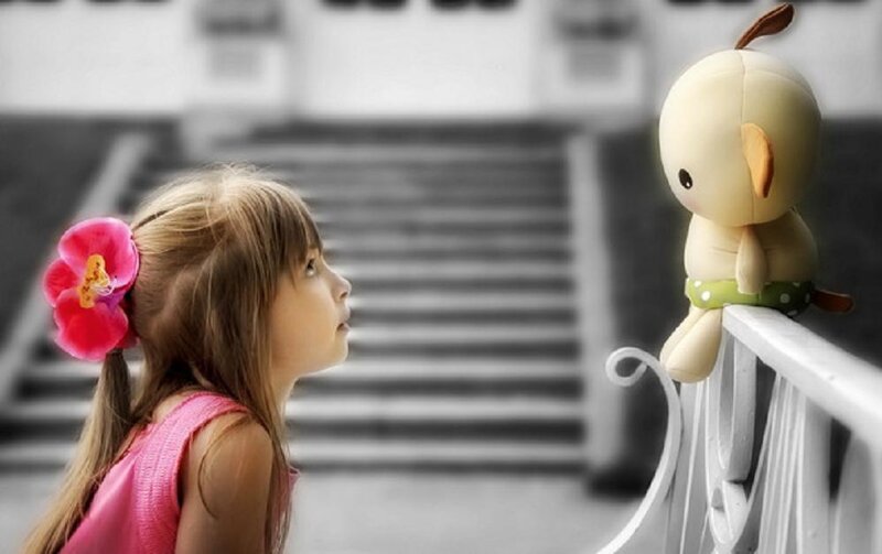 Girl with Stuffed Toy
