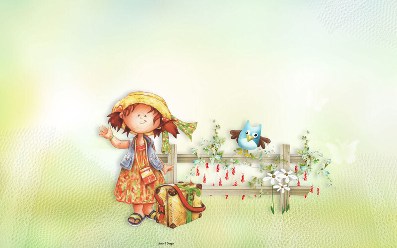 Girl with Suitcase — Green