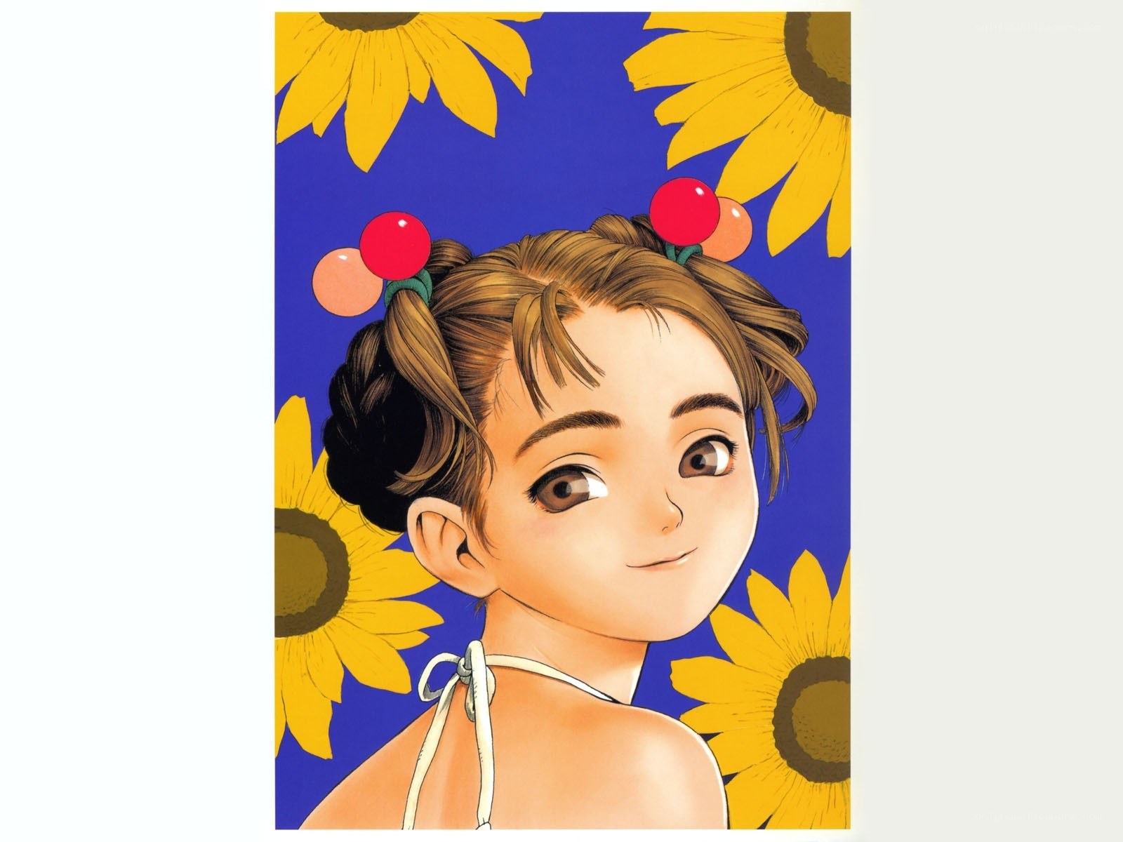 girl with sunflowers