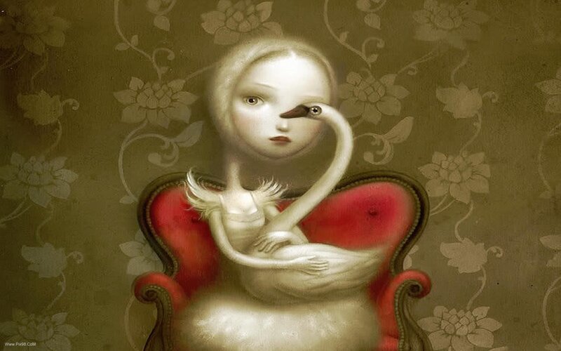 Girl with Swan