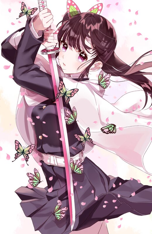 Girl with Sword and Butterflies