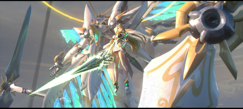 Girl with Sword and Mecha
