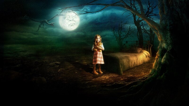 Girl with teddy bear in dream
