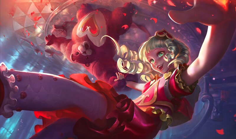 Girl with Teddy Bear — Red, Dramatic