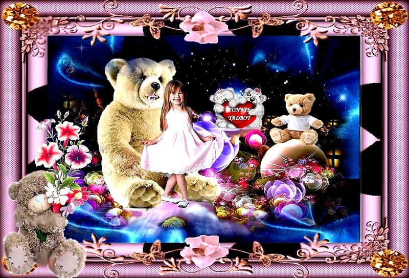 Girl with Teddy Bears
