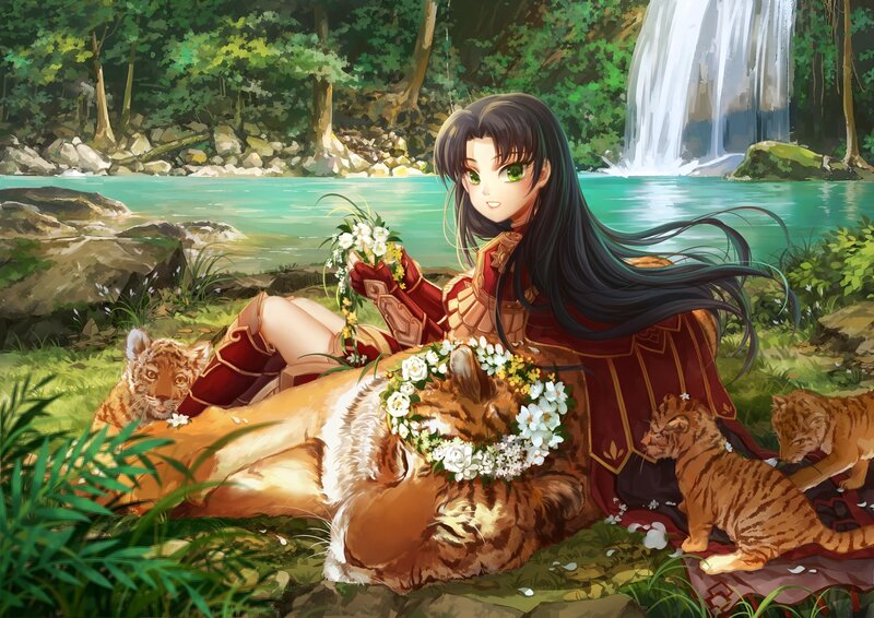 Girl with Tiger Cubs